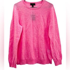 Charter Club Bright Pink Crew Neck Sweater 100% Cashmere